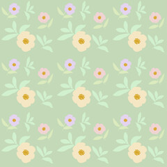 Summer multi-colored seamless pattern with flowers
