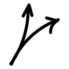 Bold black arrows curving upward and pointing right - stock vector svg