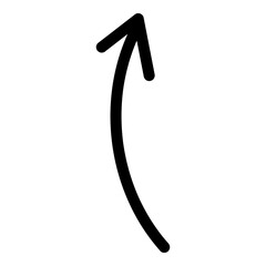 Bold black arrow curving upwards in trajectory - stock vector svg