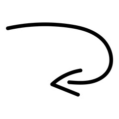 Bold black arrow indicating downward direction - stock vector svg