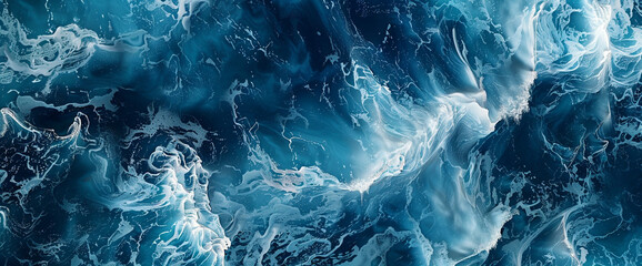 Design an AI-generated visualization showcasing the fluidity of ocean waves, with hues blending seamlessly from azure to deep navy, conveying a sense of perpetual motion.