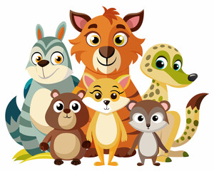 Naklejka premium set of cartoon animals