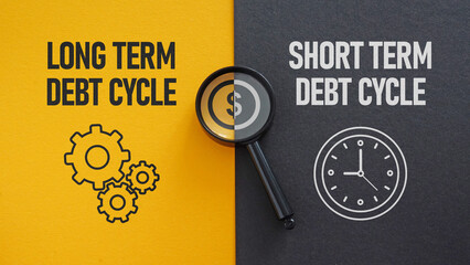 Long term debt cycle and short term debt cycle is shown using the text