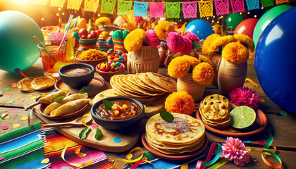 Obraz premium Bright and Colorful Cinco de Mayo Festive Display