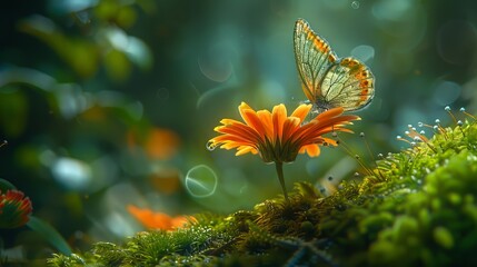 tiny fairy on the flower