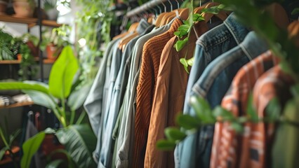 Obraz premium Championing Ethical and Sustainable Fashion for Environmental Responsibility. Concept Sustainable Fabrics, Upcycling Trends, Fair Trade Practices, Eco-Friendly Brands