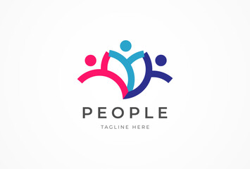 People logo design, Community human Logo template design, vector illustration