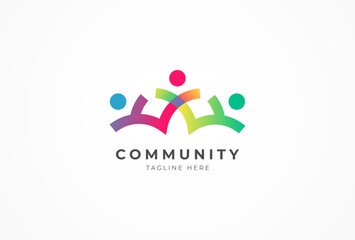 People logo design, Community human Logo design template, vector illustration