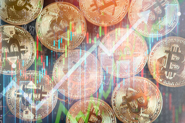 bitcoin bull trend up market golden coin 