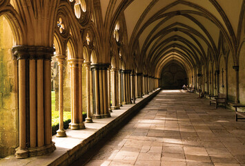 Cloisters Salisbury Cathedral Gothic Architecture.