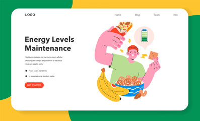 Healthy Snacking. Flat Vector Illustration