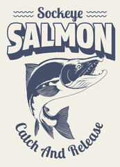 Sockeye Salmon Shirt Design in Vintage
