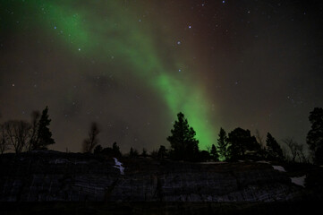 Fototapeta na wymiar Une aurore boréale en Laponie