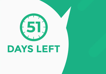 51 days to go countdown template. 51 day Countdown left days banner design. 51  Days left countdown timer
