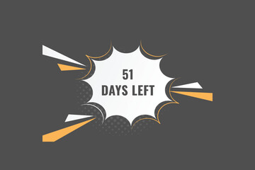 51 days to go countdown template. 51 day Countdown left days banner design. 51  Days left countdown timer
