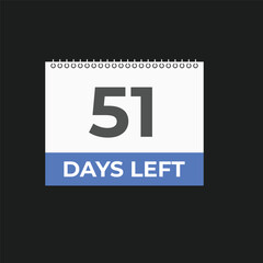 51 days to go countdown template. 51 day Countdown left days banner design. 51  Days left countdown timer
