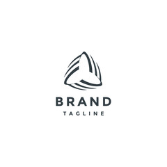 Minimalist Swirling Triangle Lines Logo Design. Minimalist Lines Swirling Form Triangle Pattern Logo Design.
