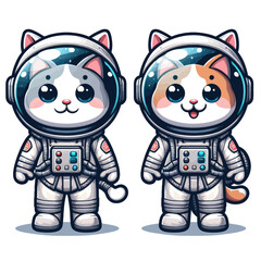 Astronaut cat vector in white background  © mr.harrisson 