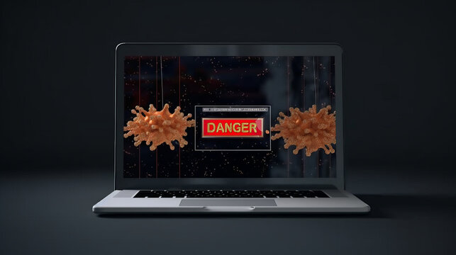 A laptop screen covered with an orange substance, potentially impacting functionality. Generative AI