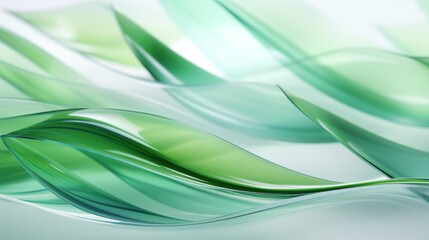A close-up of a vivid green leaf elegantly dancing on a pristine white background. Vibrant Green Leaf Dance. Generative AI