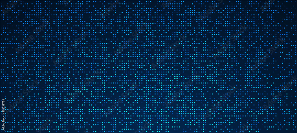 Wall mural digital technology background. digital data dots bllue pattern pixel background