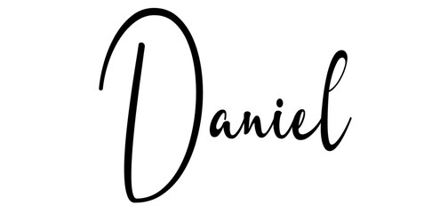 Daniel - black color - name written - ideal for websites, presentations, greetings, banners, cards, t-shirt, sweatshirt, prints, cricut, silhouette, sublimation, tag - obrazy, fototapety, plakaty