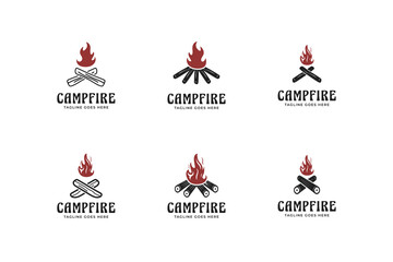 Campfire logo design template vector illustration idea
