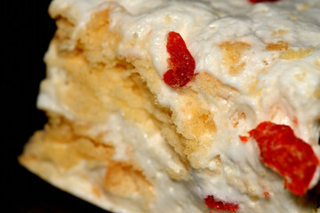 cake with cream and cherry