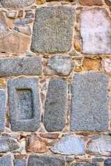 Medieval stone wall architecture in Avila, Spain
