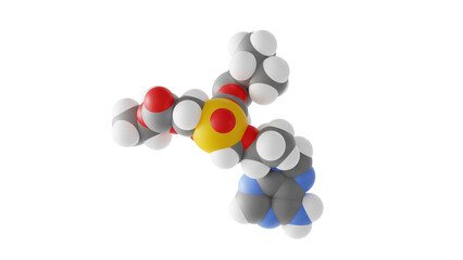 tenofovir disoproxil molecule, antiretrovirals, molecular structure, isolated 3d model van der Waals