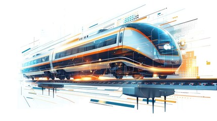 Train Traveling Down Train Tracks Next to Tall Building