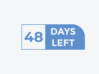 48 days to go countdown template. 48 day Countdown left days banner design. 48  Days left countdown timer
