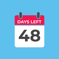 48 days to go countdown template. 48 day Countdown left days banner design. 48  Days left countdown timer
