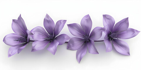  Purple Flowers Blooming in Contrast to a White Background