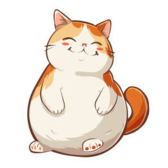  cute fat orange cat with a cartoon pattern used as an illustration.
