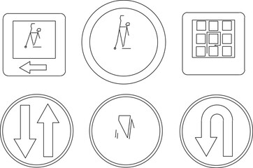 Detailed vector sketch illustration of traffic and road sign logo icon design