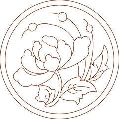 Detailed vector sketch traditional ethnic floral rosette art design illustration