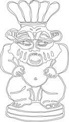 Sketch vector detail drawing illustration design art sculpture abstract prehistoric old vintage ethnic traditional