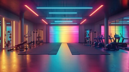 Vibrant D Rendering Illuminates Personal Training Session with Modern Equipment