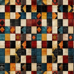 Abstract mosaic pattern of square weave, in soothing colors