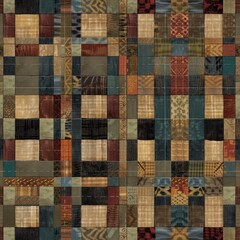 Abstract mosaic pattern of square weave, in soothing colors