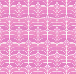 Elegant damask floral seamless pattern. Geometric art deco leaves background. Abstract botanical vector illustration for fabric, textile, wallpaper.