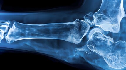 High X Ray Scan of Deteriorating Ankle Joint with Inflammation and Narrowing