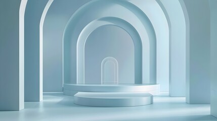 Minimalist Geometric Arch Backdrop for Elegant Product Showcase