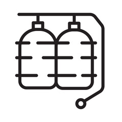 Cylinder Tank Diving Line Icon