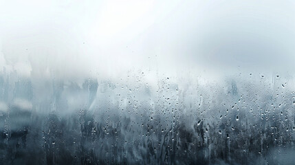 Obraz premium Serene raindrops on window pane with soft light backdrop