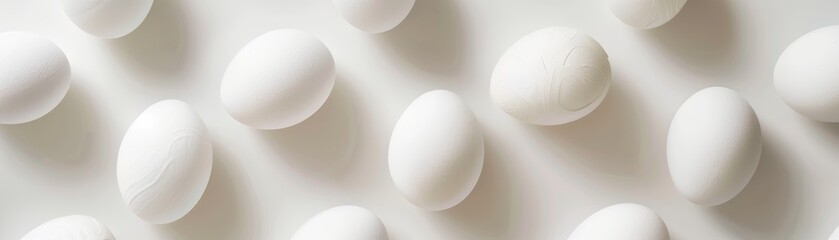 White eggs on a white background.