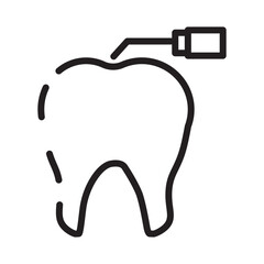 Care Dental Tooth Line Icon
