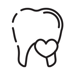 Care Dental Tooth Line Icon