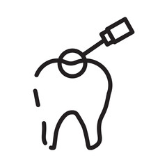 Care Dental Tooth Line Icon